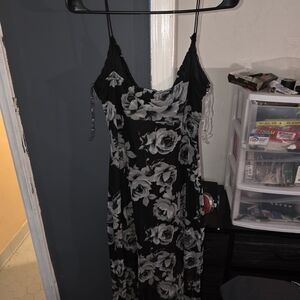 Black and Gray Floral Dress